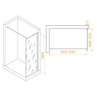 Душевая перегородка RGW WA-002G 35100207-16 70см золото