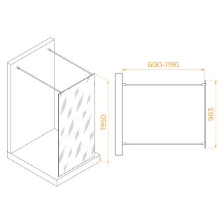 Душевая перегородка RGW WA-016 35101610-11 100см хром