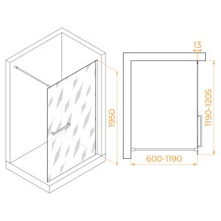 Душевая перегородка RGW WA-040 35104012-11 120см хром