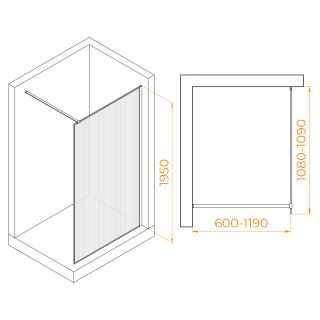 Душевая перегородка RGW WA-08B 06100811-154 110см чёрный