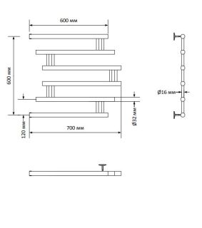 Полотенцесушитель водяной Indigo Zip FZW60-60WM 60x60 см белый матовый