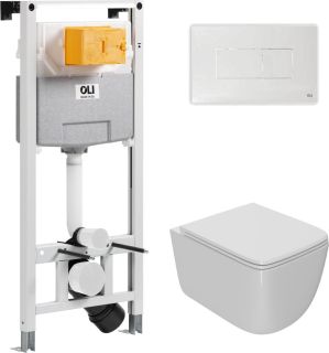 Комплект унитаза с инсталляцией Point Меркурий 879235pKA01+PN41831BM с сиденьем Микролифт