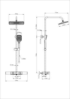 Душевая стойка Wonzon & Woghand Shelf WW-B3552-MW с термостатом белый матовый