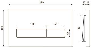 Клавиша смыва Point Меркурий PN44831GM графит