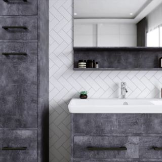 Зеркало с подсветкой Бриклаер Чили 4627125415180 80 см цемент