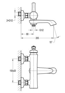 Смеситель для ванны Swedbe Terracotta Art 2510 бронза