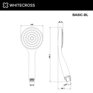 Душевая лейка 1 режим WHITECROSS BASIC-CR хром