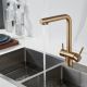 Смеситель для кухни Shevanik S468G с подключением фильтра золотой сатин
