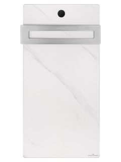 Полотенцесушитель электрический Wonzon & Woghand Stuttgart WW-A501-BR 42x80 см с каменной плитой белый мрамор/брашированный никель