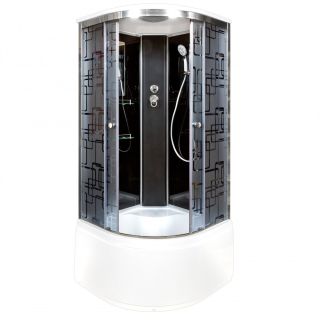Душевая кабина Deto BМ4590 стандартная BLACK 90х90х220 см