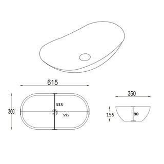 Раковина чаша Velvex E408D, белый