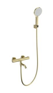 Смеситель для ванны с душем Wonzon & Woghand INN 3 WW-B2065-A1-BG с термостатом брашированное золото
