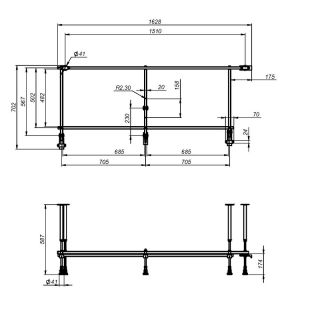 Каркас для ванны Am.Pm W94A-170U70W-R 170 см