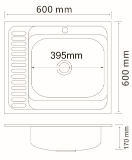 Кухонная мойка РМС MG6-6060R нержавеющая сталь