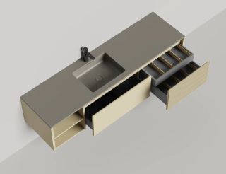 Подвесная тумба Salini Domino 27D118ONA 180см эмаль с открытой полкой Onda Plus