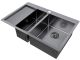 Мойка кухонная Paulmark Kroner PM227851-GMR правая воронёная сталь