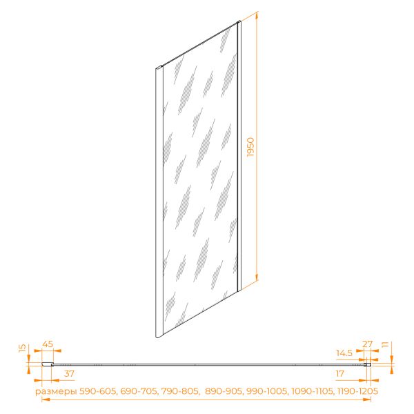 Боковая панель RGW Z-050-2Gr 352205211-110 110 см серый