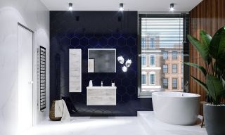 Зеркальный шкаф Roca Ronda ZRU9303009 80 см бетон/белый глянец