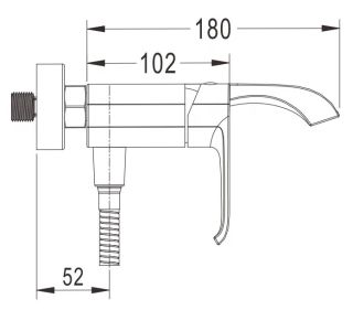 Смеситель для ванны Rose R1702 хром