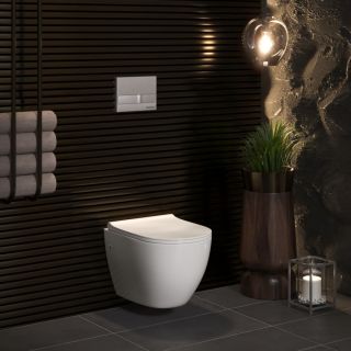 Подвесной унитаз Berges Okus белый 082127 сиденье дюропласт Toma Slim SO микролифт быстросъёмное