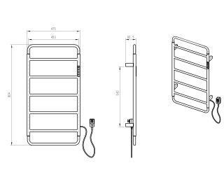 Полотенцесушитель электрический Wonzon & Woghand Wismar WW-AL202-BR 47x90 см брашированный никель