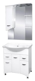 Зеркальный шкаф с подсветкой Misty Дрея 85см левый белый