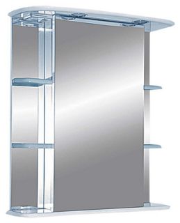 Зеркальный шкаф с подсветкой Misty Магнолия 65см правый белый