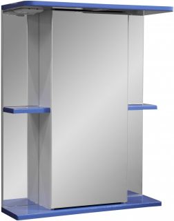 Зеркало-шкаф с подсветкой Stella Polar Колор-1 55см синий SP-00000197