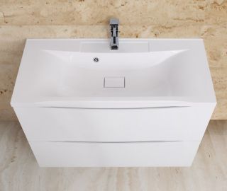 Тумба под раковину BelBagno напольная 100x85см Bianco Lucido MARINO-1000-2C-PIA-BL-P