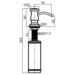 Дозатор для кухонной мойки Gappo G403 300 мл хром