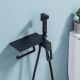 Гигиенический душ со смесителем Raglo R51.55.06 с полкой и бумагодержателем чёрный